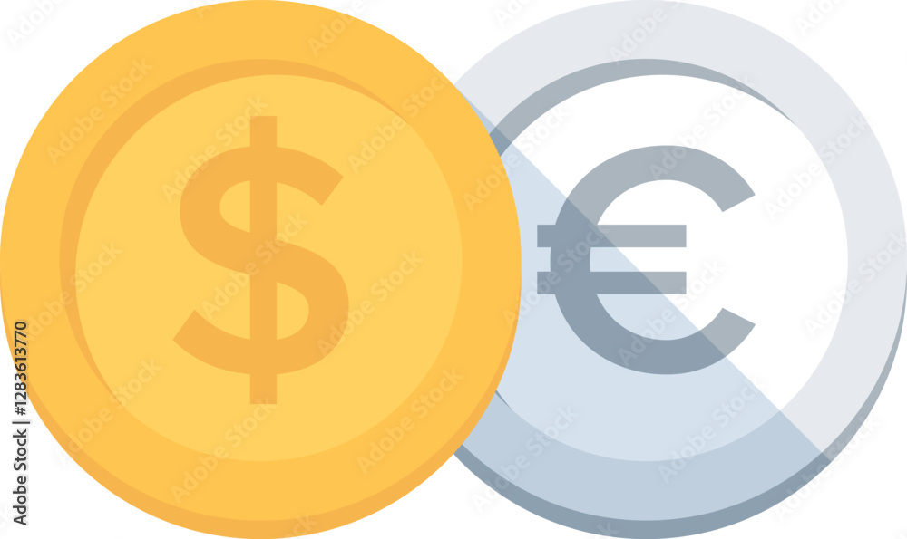 Fototapeta premium currency converter flat web icon concept