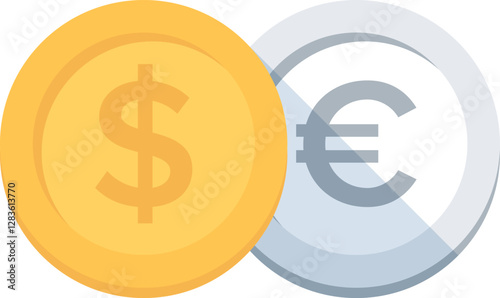currency converter flat web icon concept