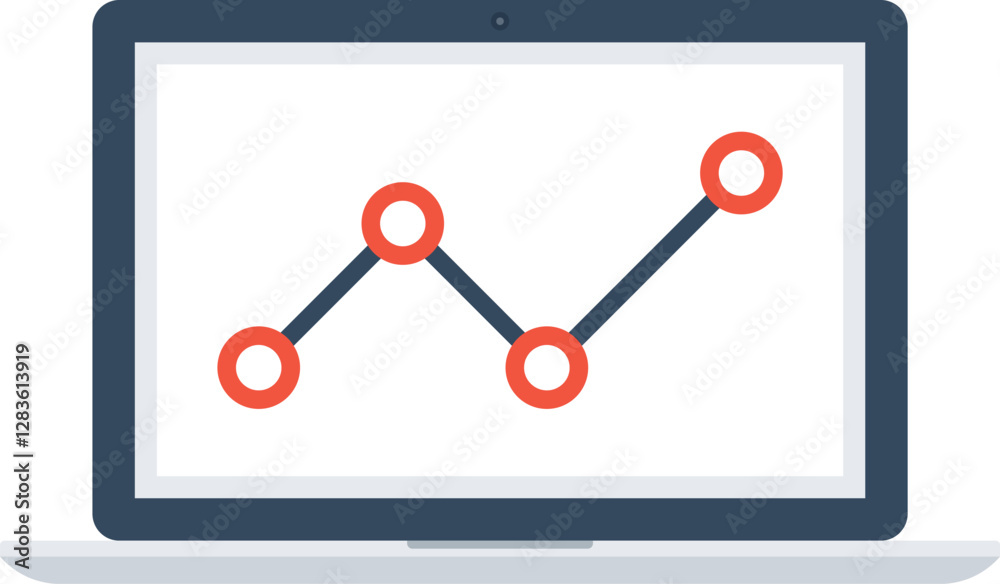 market analysis flat web icon concept