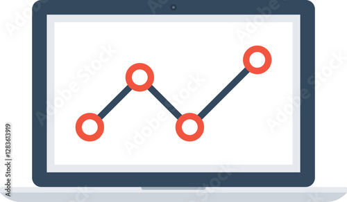 market analysis flat web icon concept