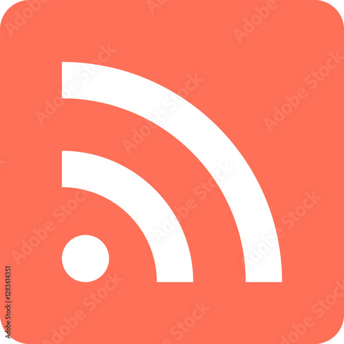 rss feed flat web icon concept
