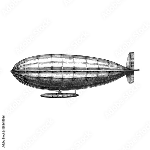 Vintage airship aircraft vintage style vector