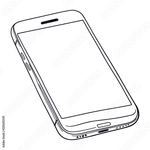 Smartphone drawing simple line vector