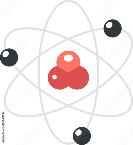 atom flat web icon concept