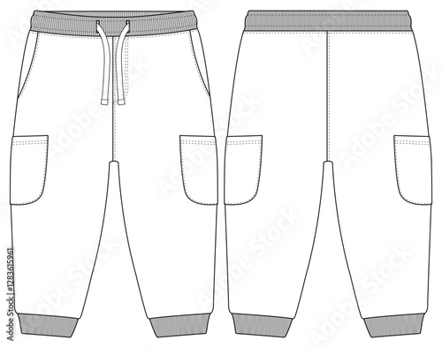 KIDS AND INFANT WEAR BABY BOY JOGGERS PANTS TROUSERS  VECTOR illustration DESIGN