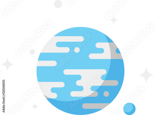 exoplanet flat web icon concept