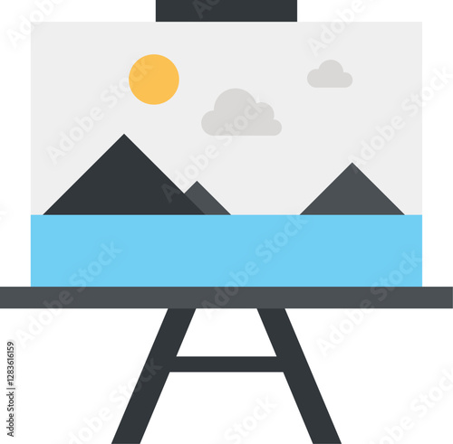 fine art flat web icon concept