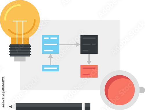 idea flat web icon concept