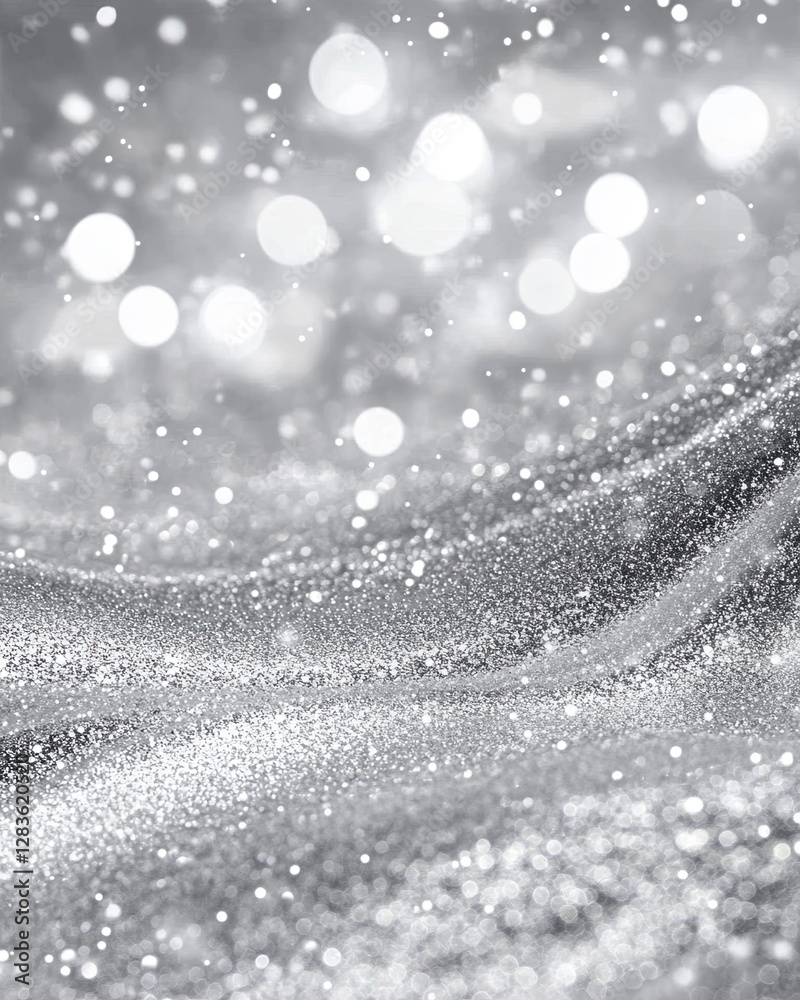 Sparkling Silver Serenity: Shimmering silver surface sparkles with a myriad of glints and soft, out-of-focus orbs. A visual symphony of texture, light, and subtle elegance. Sparkling Silver Serenity: Shimmering silver surface sparkles with a myriad of glints and soft, out-of-focus orbs. A visual symphony of texture, light, and subtle elegance.
