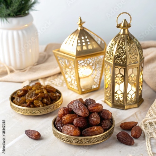 Ramadan Dates & Lanterns: Festive Decor