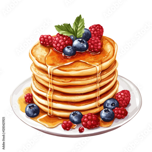 Background white illustration Pancake pancakes vector