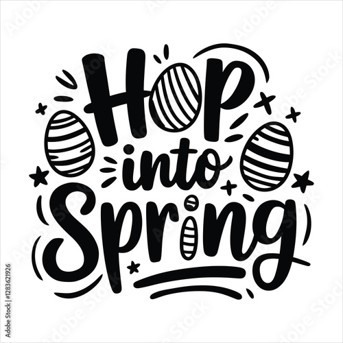  Hop into spring Easter Sunday typography svg designs, Lettering text print for cricut.