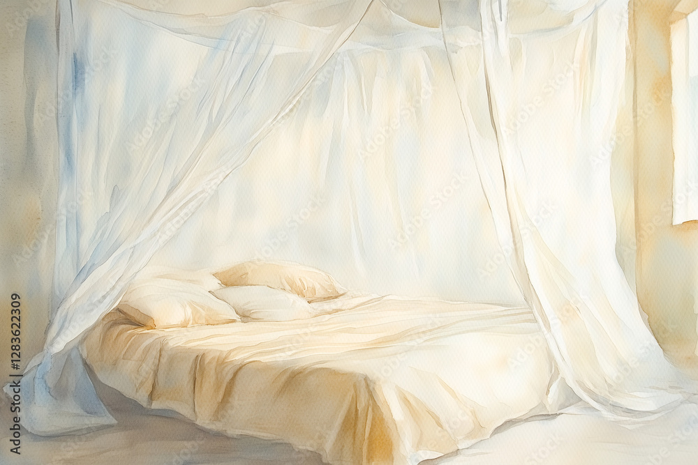 Bed with Mosquito Net – Protection and Awareness on World Malaria Day Bed with Mosquito Net – Protection and Awareness on World Malaria Day