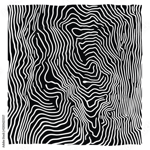 Square flat line illusion lines black white vector