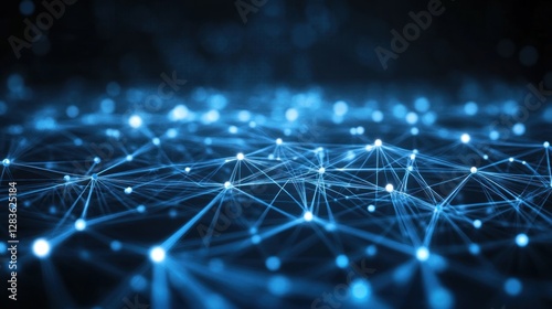 Abstract network technology connecting digital data and information