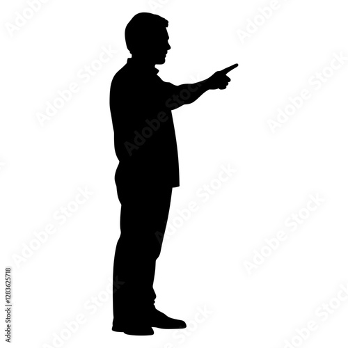Man pointing finger silhouette illustration human vector