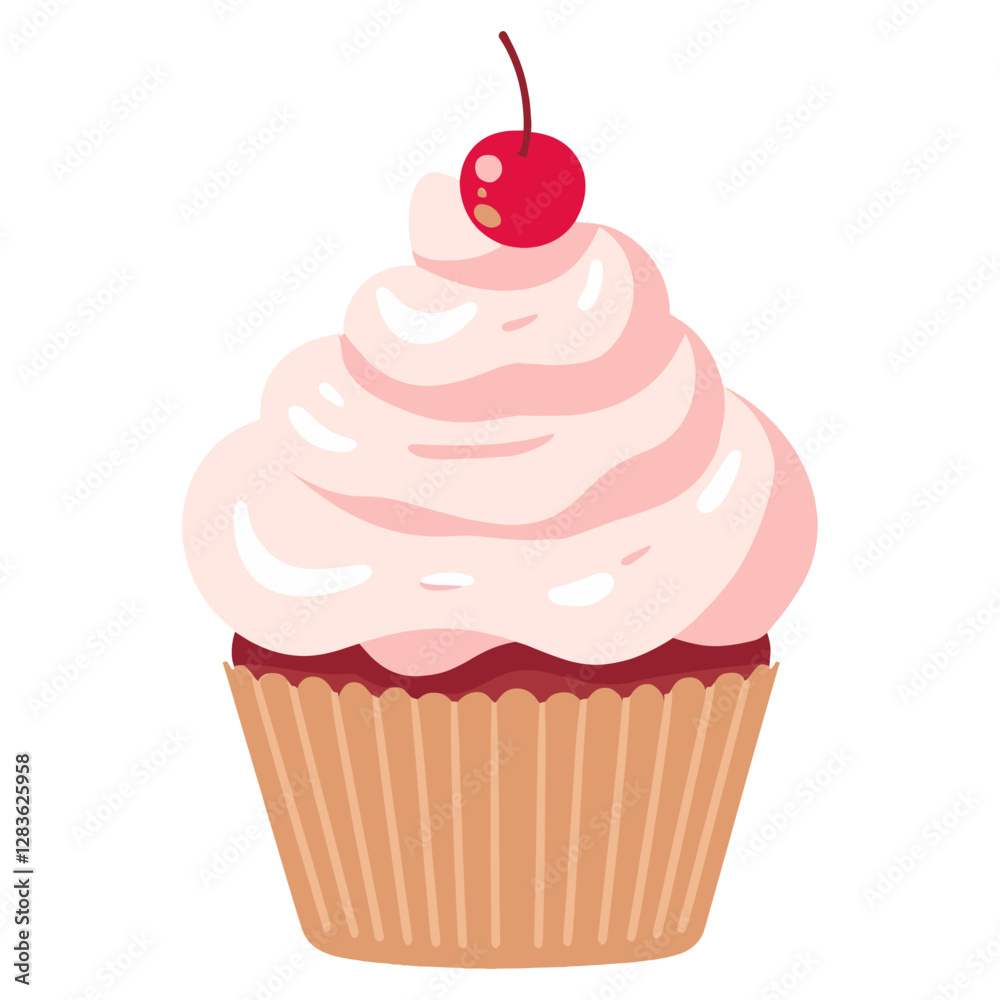 Vanila cupcake illustration dessert art vector Vanila cupcake illustration dessert art vector
