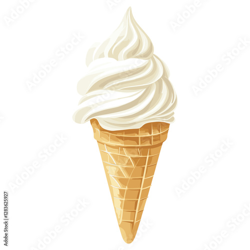 Ice cream cone illustration dessert vanilla vector