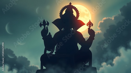 Fototapeta Naklejka Na Ścianę i Meble -  Ganesha shadow for wallpaper