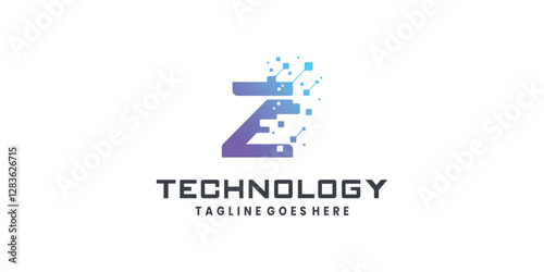 Letter Z logo design for technology