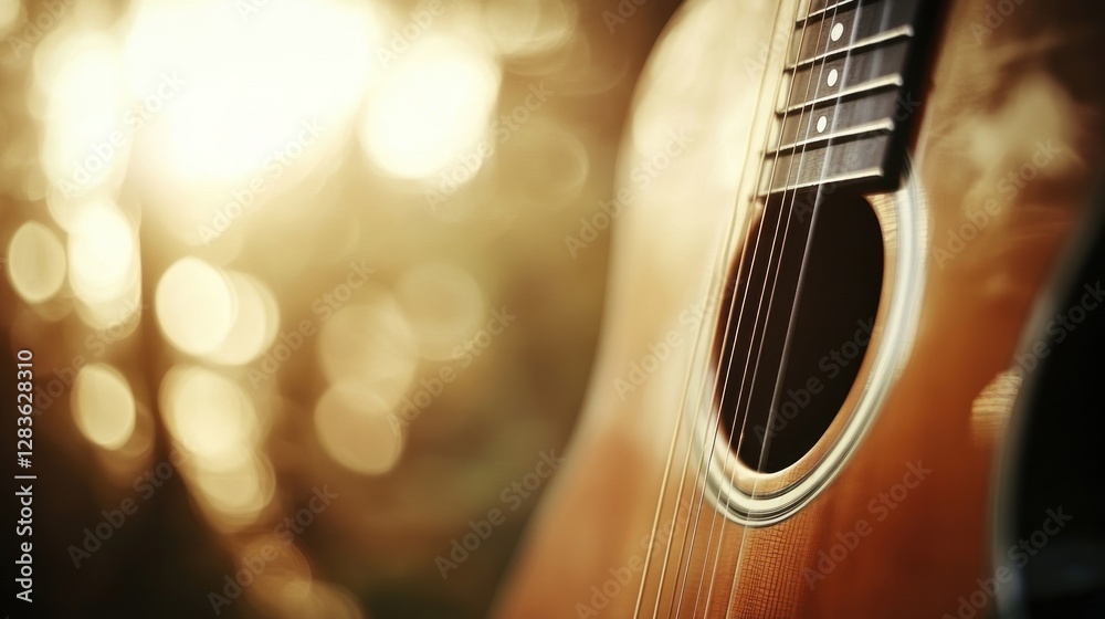 Obraz premium Golden Hour Acoustic Guitar