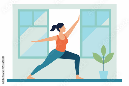 woman doing yoga