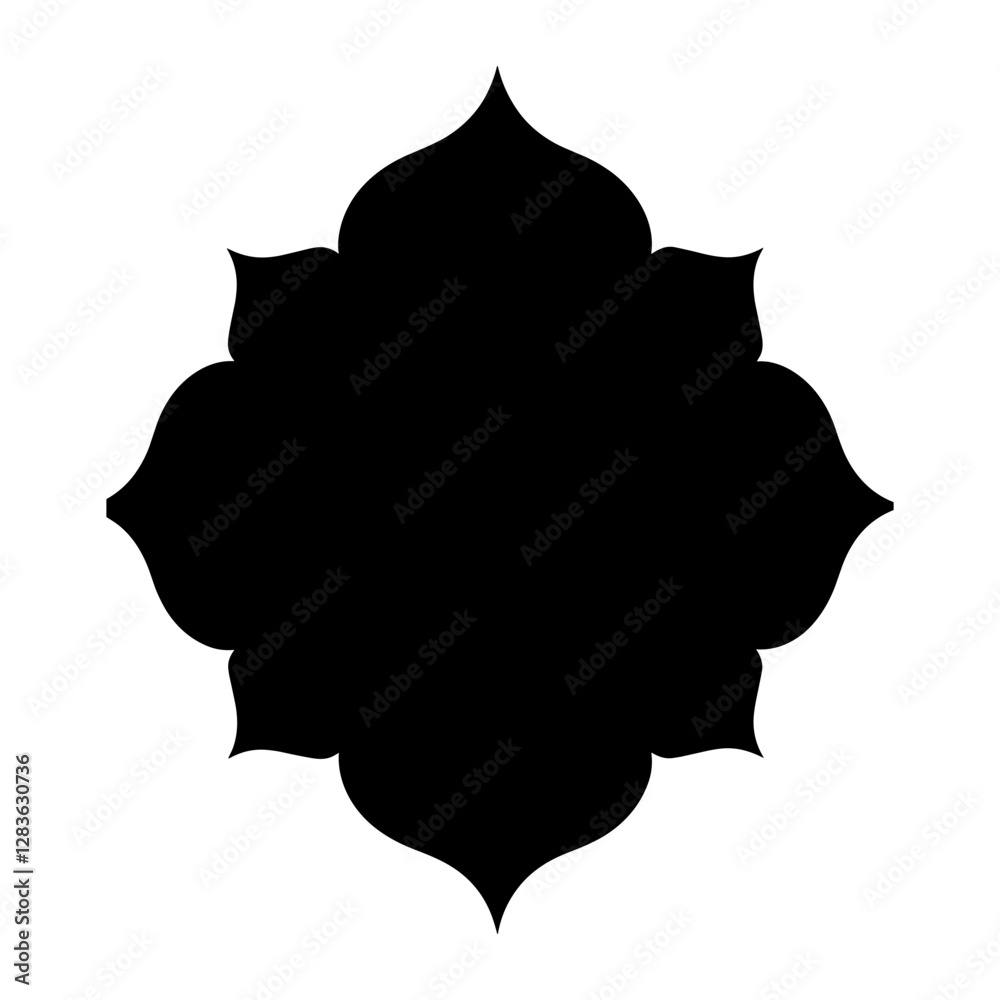 Silhouette Islamic hexagon symmetrical design black vector Silhouette Islamic hexagon symmetrical design black vector