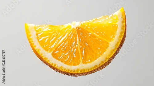 Falling Yuzu fruit slice, Cutout.