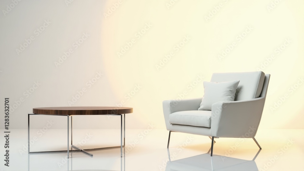 Fototapeta premium Elegant Interior with a Classic Armchair and Cozy Ambiance