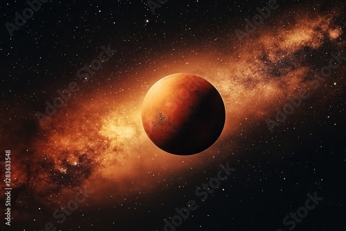 Celestial marvels and breathtaking mars vistas under the milky way, ideal for astronomy fans and space aficionados exploring the wonders of our universe photo