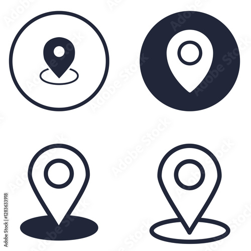 set of map pointers with markers