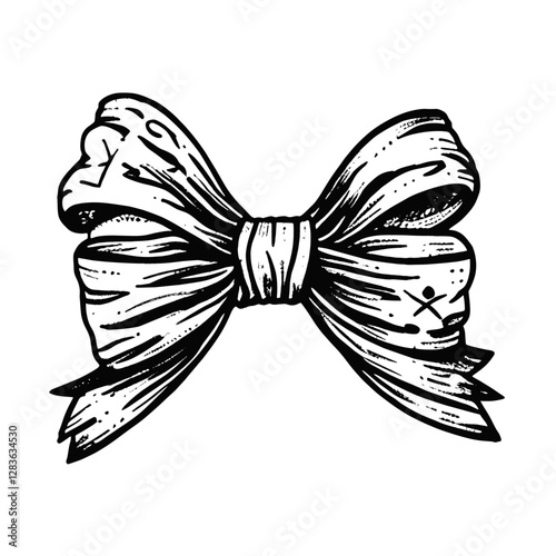 Hand drawn doodle individual bow art elegant black vector