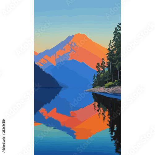 Summer landscape scenery nature water vector