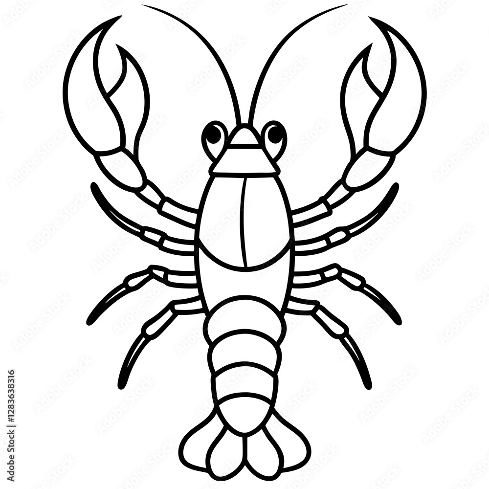 Clean and Simple Lobster Vector Drawing Clean and Simple Lobster Vector Drawing