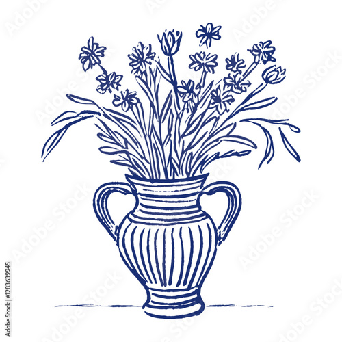 Antique vase flower flowers art illustration vector