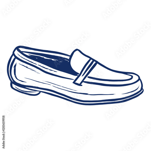 A pair of loafer shoes illustration hand-drawn footwear vector