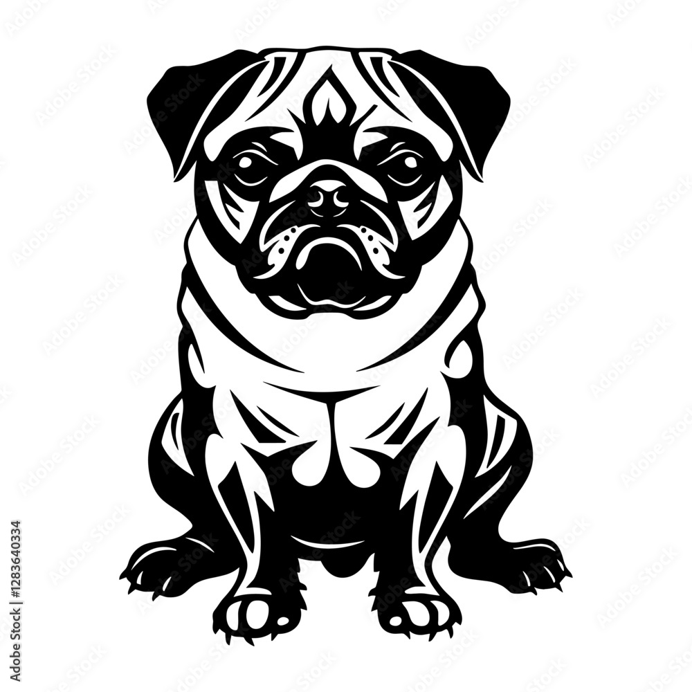 Fototapeta premium A pug illustration graphic animal vector