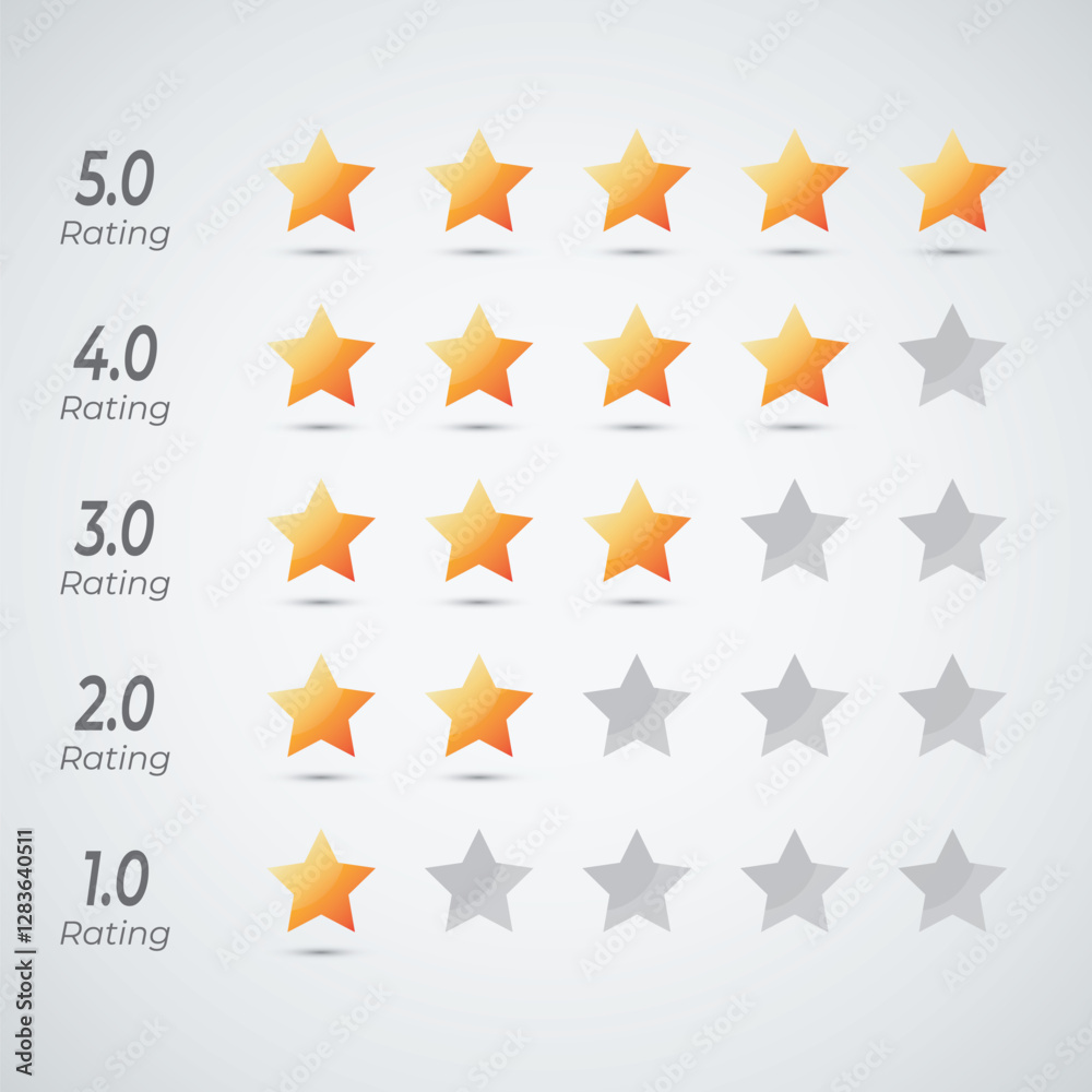 Review and five star rating Customer feedback Product evaluation rating illustration design template Review and five star rating Customer feedback Product evaluation rating illustration design template