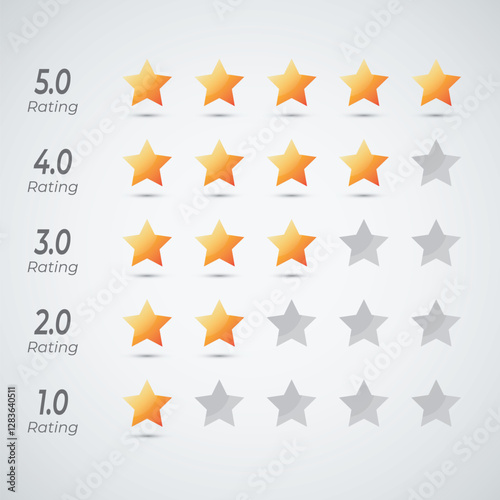 Review and five star rating Customer feedback Product evaluation rating illustration design template
