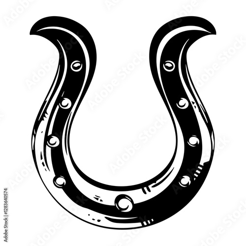 Horseshoe icon horseshoe illustration black vector