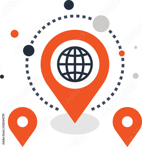 branch office flat web icon concept