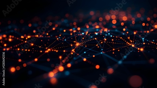 Wallpaper Mural Data technology background. Abstract background. Connecting dots and lines on dark background. Torontodigital.ca