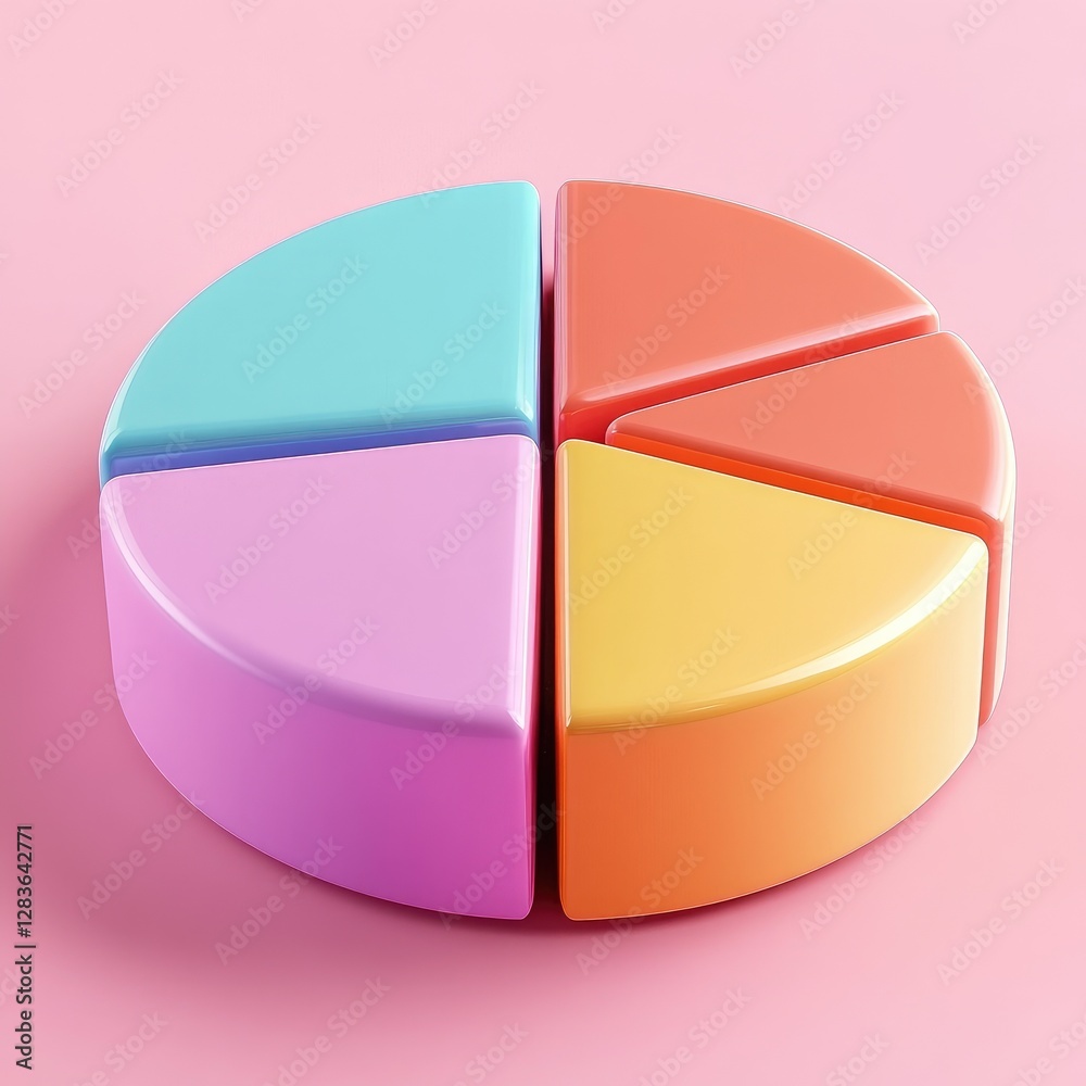 Obraz premium A colorful pie chart shows data representation in a circle