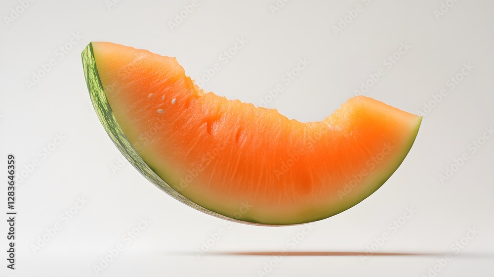 Falling Sweet melon slice, Cutout. Falling Sweet melon slice, Cutout.
