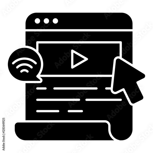 Unique design icon of web video