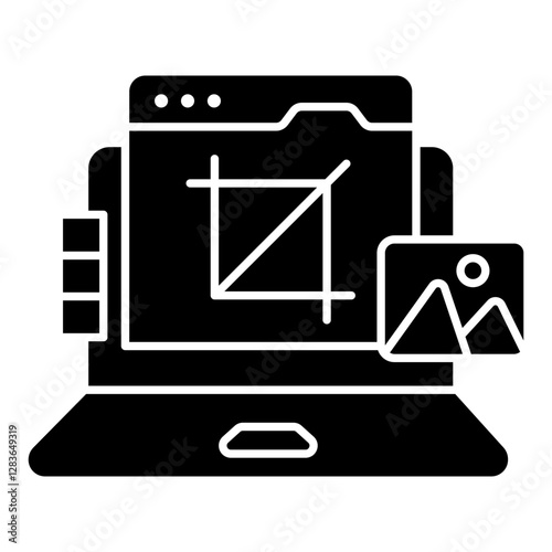 Modern style icon of crop image