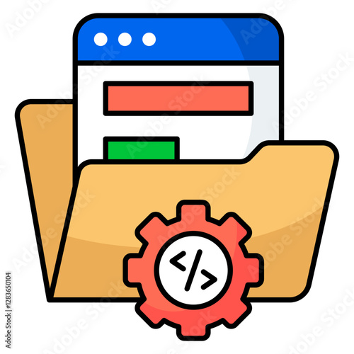 An icon design of coding folder