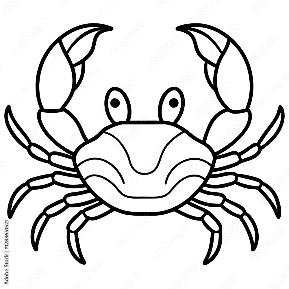 Continuous Line Crab Vector Sketch Continuous Line Crab Vector Sketch
