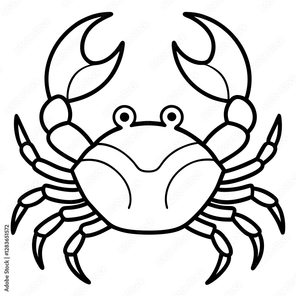 Continuous Line Crab Vector Sketch Continuous Line Crab Vector Sketch