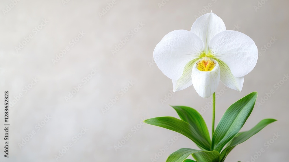 Obraz premium Elegant white orchid against textured background